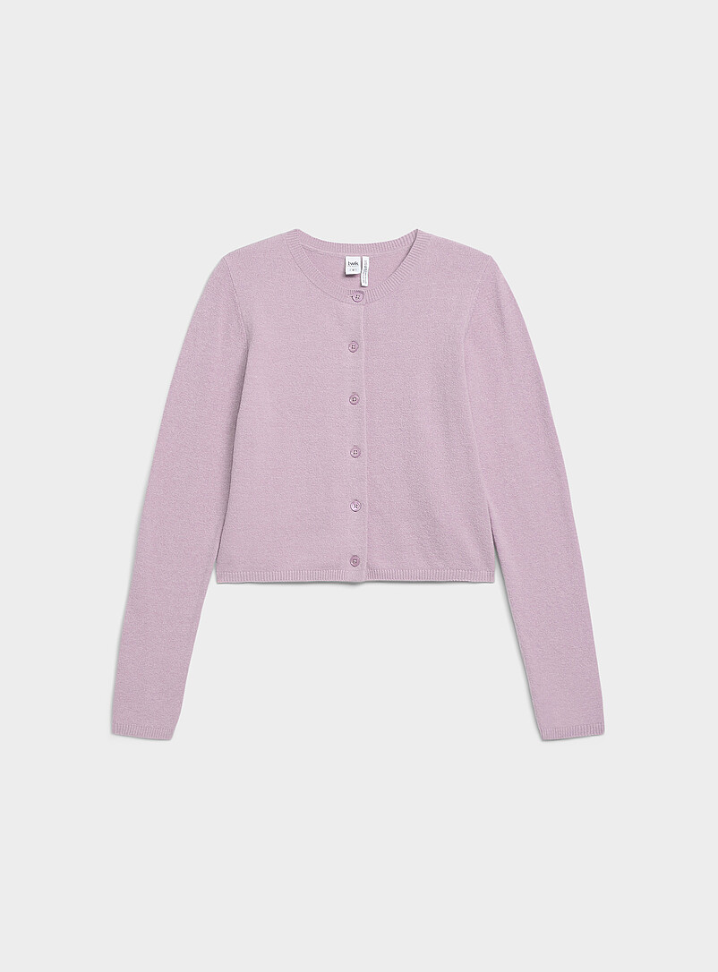Twik: Le cardigan carr&eacute; &agrave; col rond Taupe pour femme