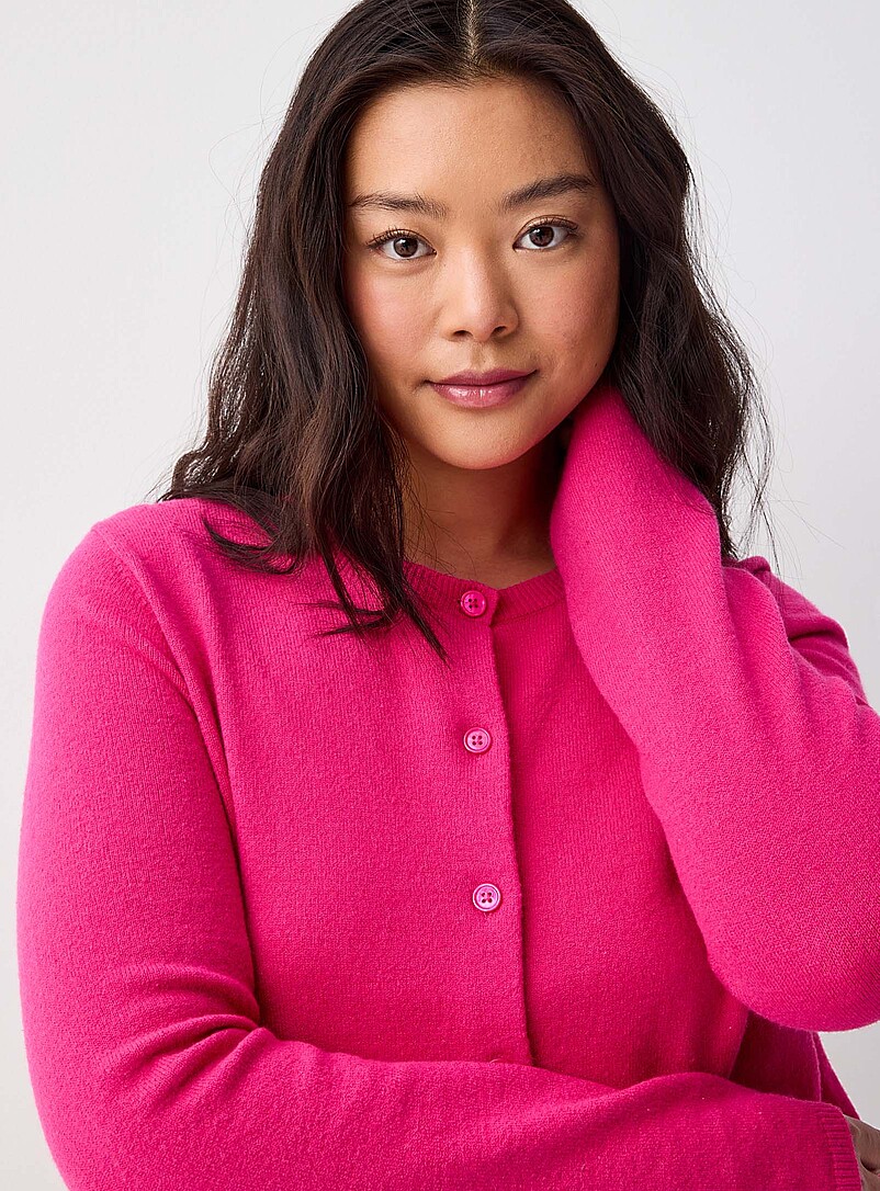 Twik: Le cardigan carr&eacute; &agrave; col rond Taupe pour femme