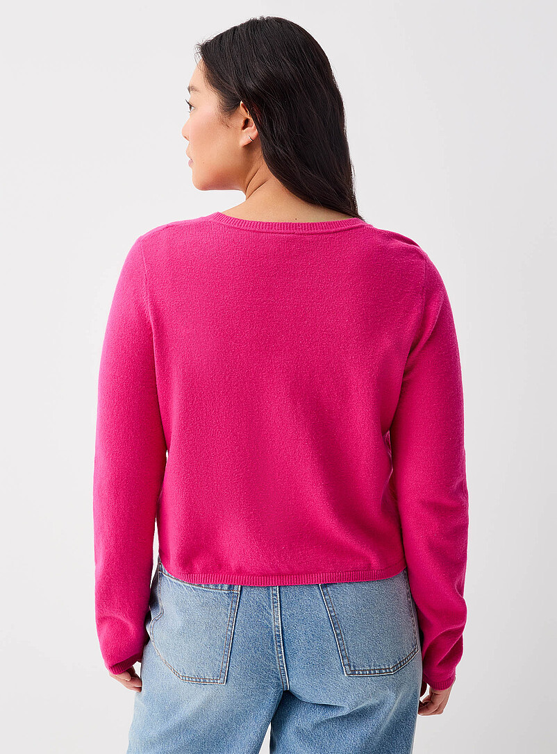 Twik Taupe Boxy crew-neck cardigan for women