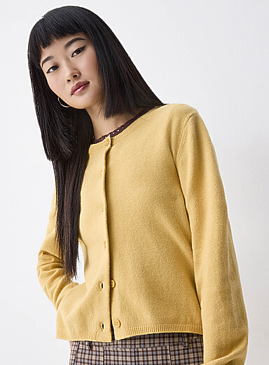 Boxy crew-neck cardigan