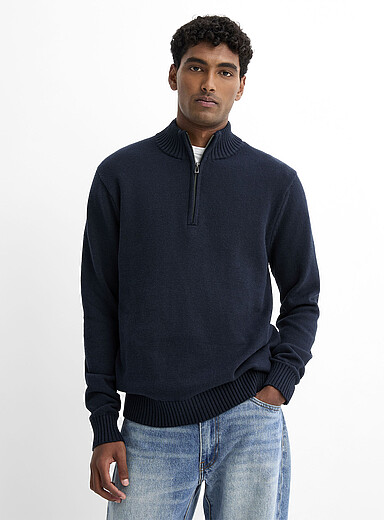 Minimalist zip-neck sweater
