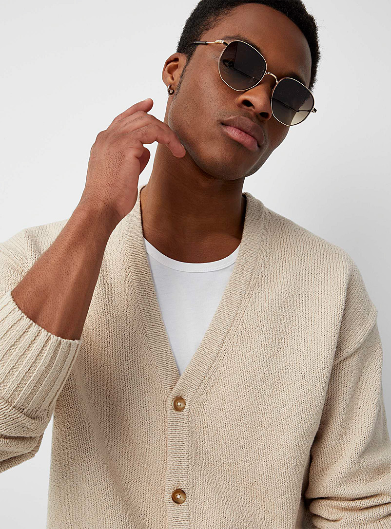 Slub knit cardigan, Le 31, Shop Men's Shawl Collar Sweaters Online