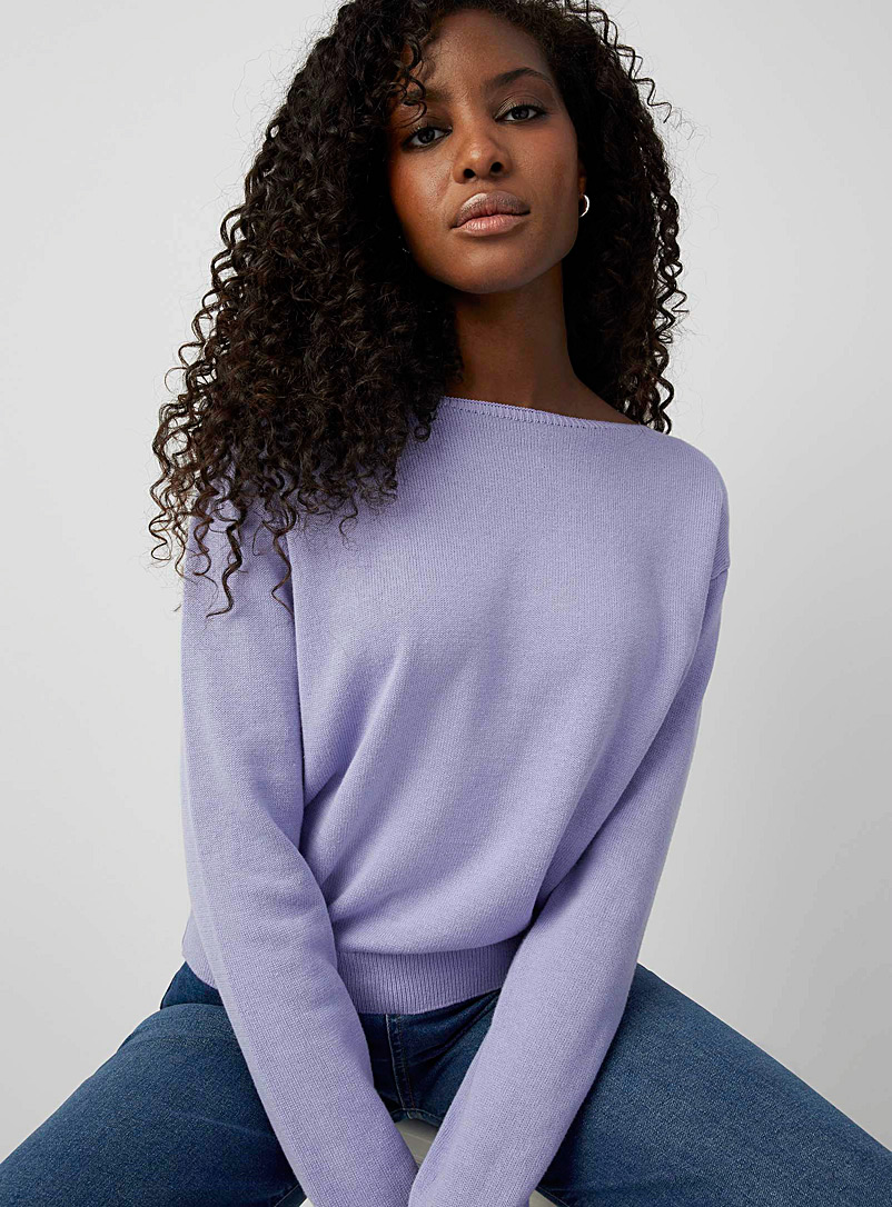 Contemporaine Lilacs Boat-neck blousing sweater for women