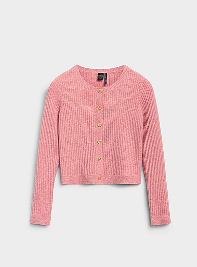 Le cardigan c&ocirc;tel&eacute; &eacute;court&eacute;e boutons fantaisie