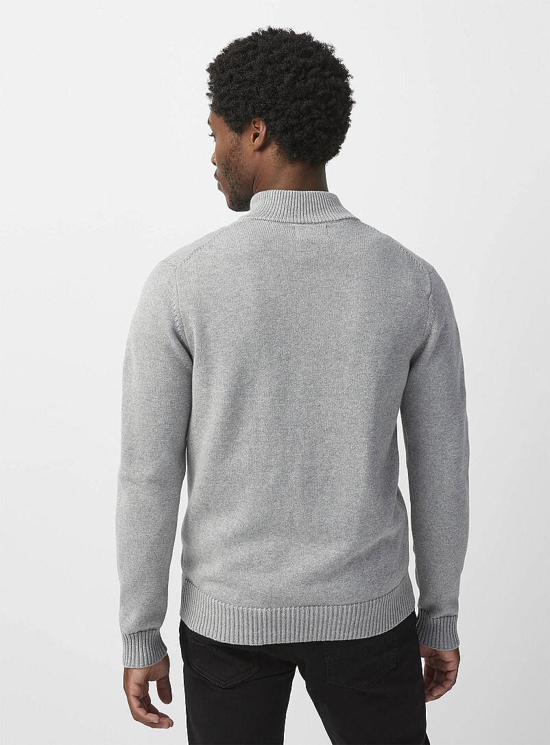 Le 31: Le cardigan zipp&eacute; coton retransform&eacute; Noir pour homme