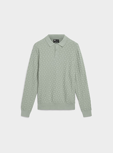Le polo tricot g&eacute;o textur&eacute;