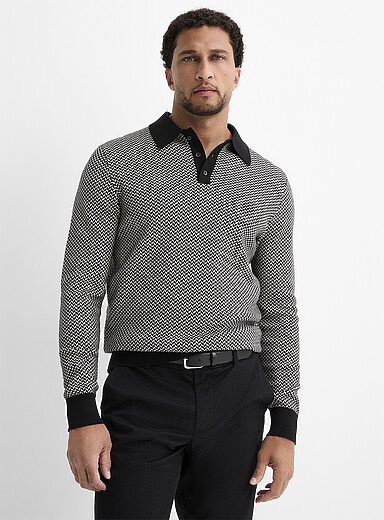 Le polo tricot jacquard chevrons