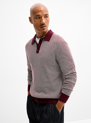 Le polo tricot jacquard chevrons
