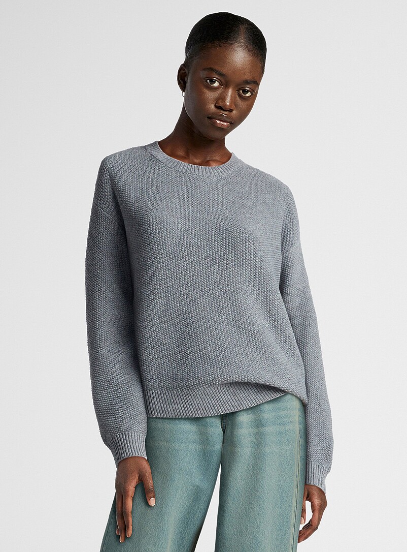 Pull Ample Femme ONLY Gris Argent - Modèle Ana Taille L - Neuf Avec étiquettes