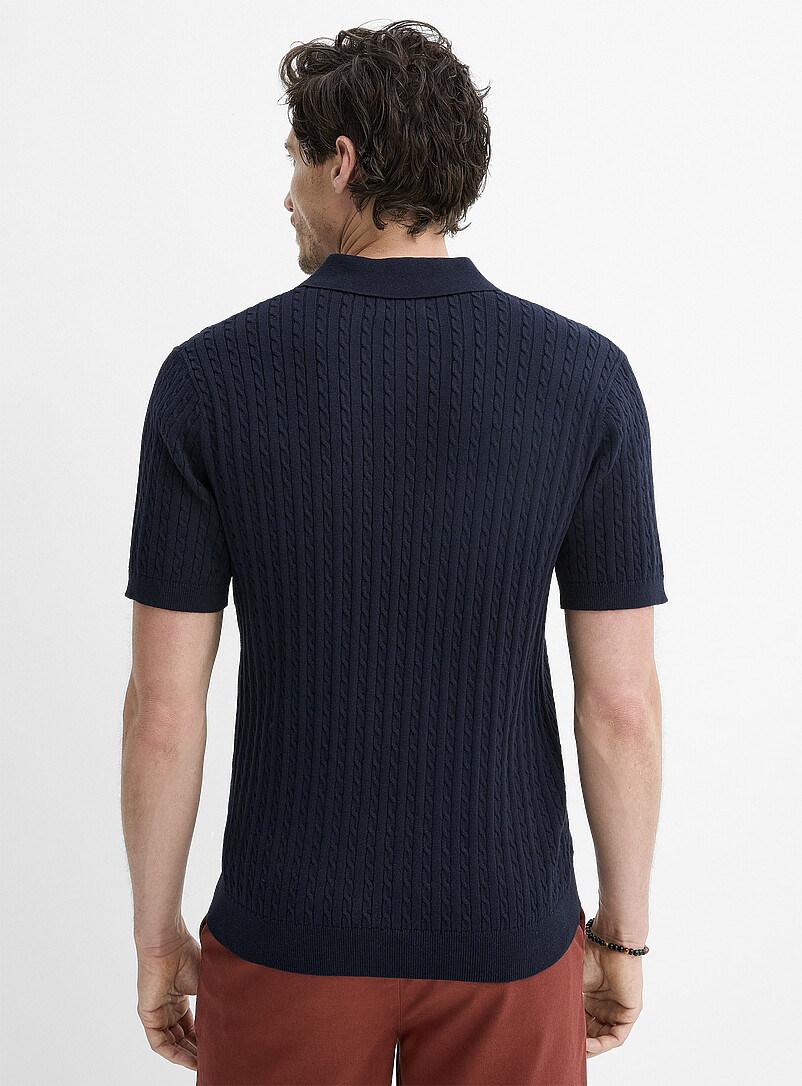 Le 31: Le polo c&acirc;bles torsad&eacute;s Vert fonc&eacute; - Mousse pour homme