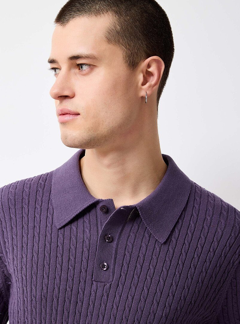Le 31 Mossy Green Twisted-cable polo for men