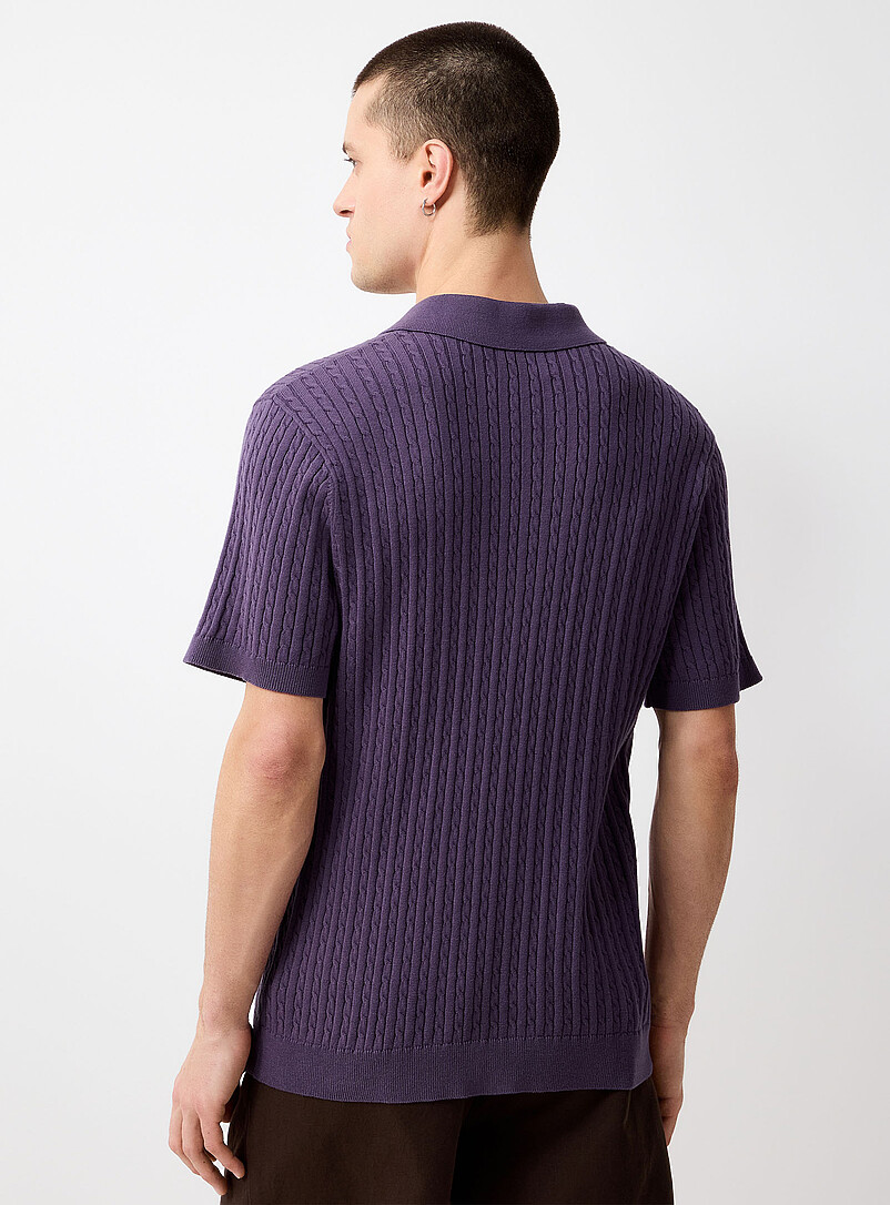 Le 31: Le polo c&acirc;bles torsad&eacute;s Vert fonc&eacute; - Mousse pour homme