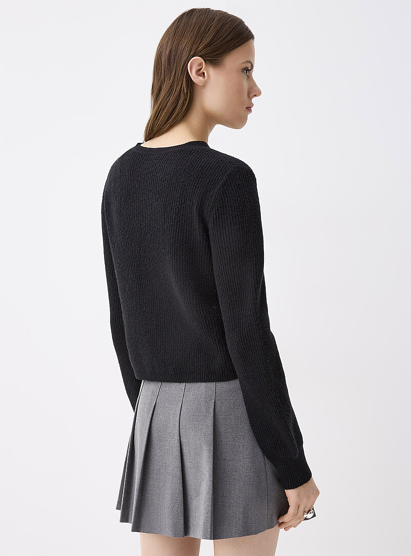 Twik: Le cardigan c&ocirc;tel&eacute; trois boucles Noir pour femme