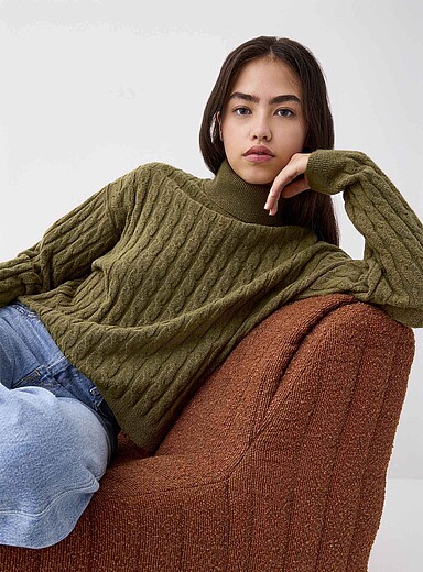 Pull,Pull à manches longues et col carré pour femme, tricot uni, Simple Pull,Pull à manches longues et col carré pour femme, tricot uni, Simple