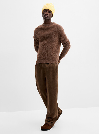 Fuzzy alpaca wool knit sweater