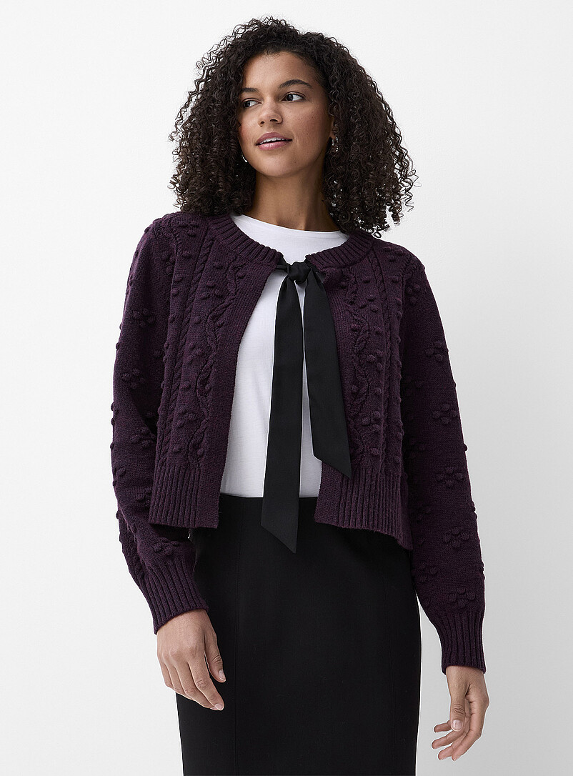 Cardigan Court Femme Arach&Cloz – Manches Courtes, Boutons, Laine Mélangée – Léger Et Décontracté – Printemps-été 2025 - 7