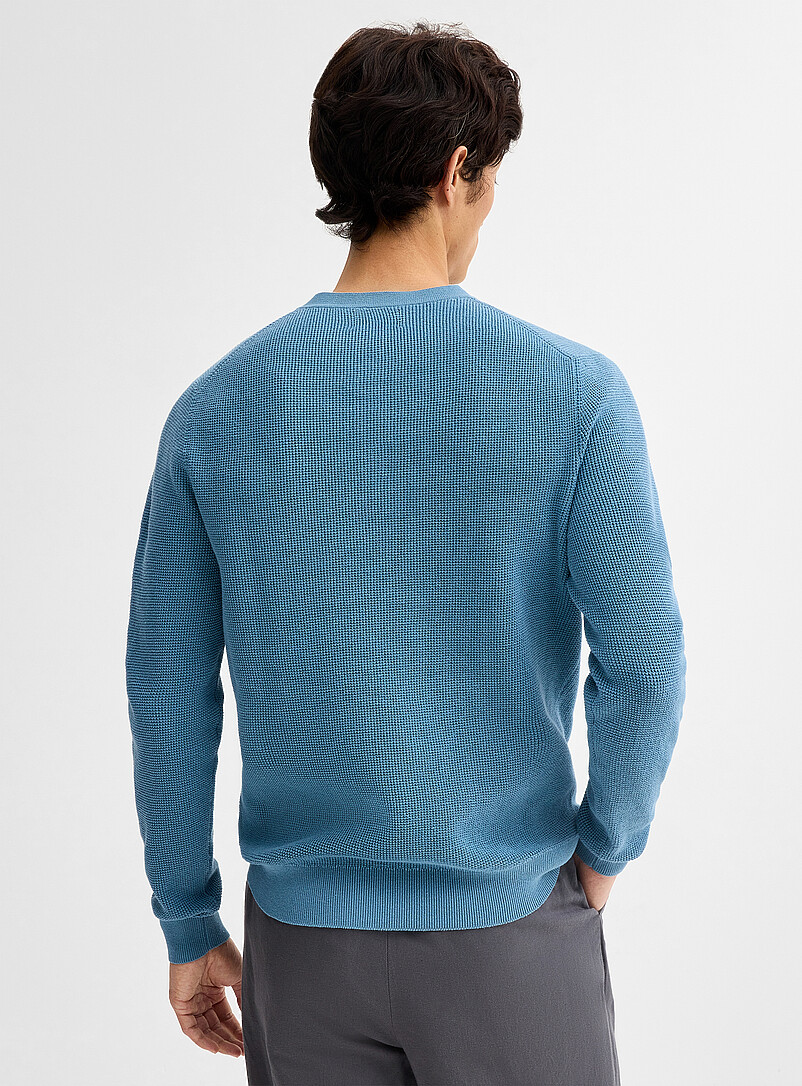 Le 31: Le chandail henley tricot gaufr&eacute; Charbon pour homme