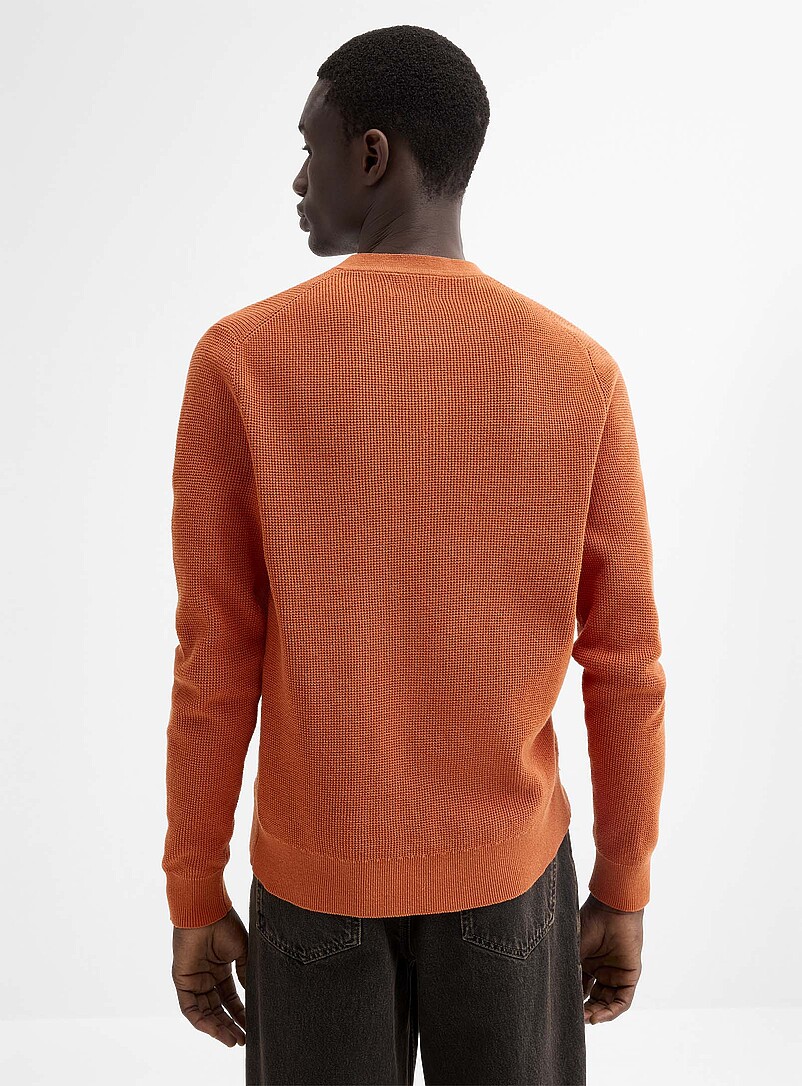 Le 31: Le chandail henley tricot gaufr&eacute; Charbon pour homme