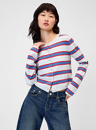 Multi-striped cardigan