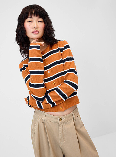 Le cardigan multirayure