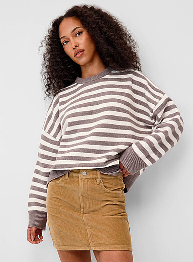 Oversized twin-stripe sweater