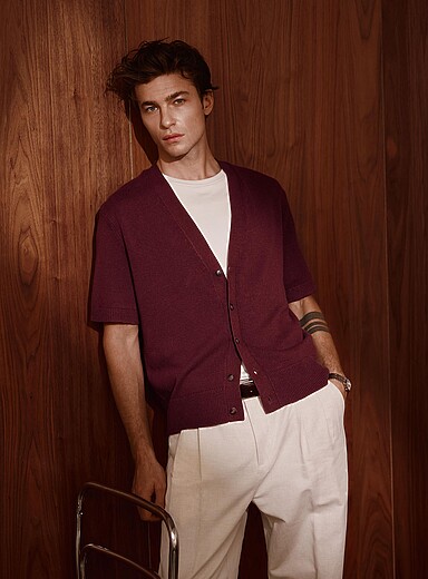 Le cardigan manches courtes tricot de lin