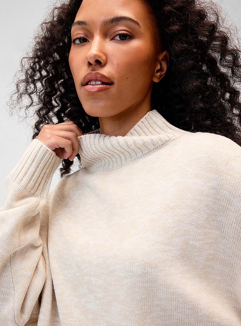 Loose mock-neck boxy-fit sweater | Twik | Shop Women's Turtlenecks