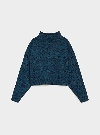 Loose mock-neck boxy-fit sweater
