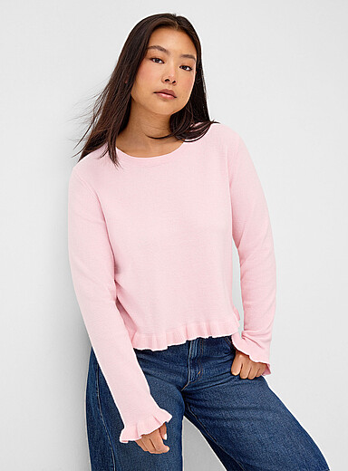 Peplum waist boxy-fit sweater