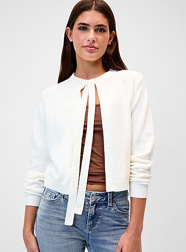 Le cardigan ouvert col boucle