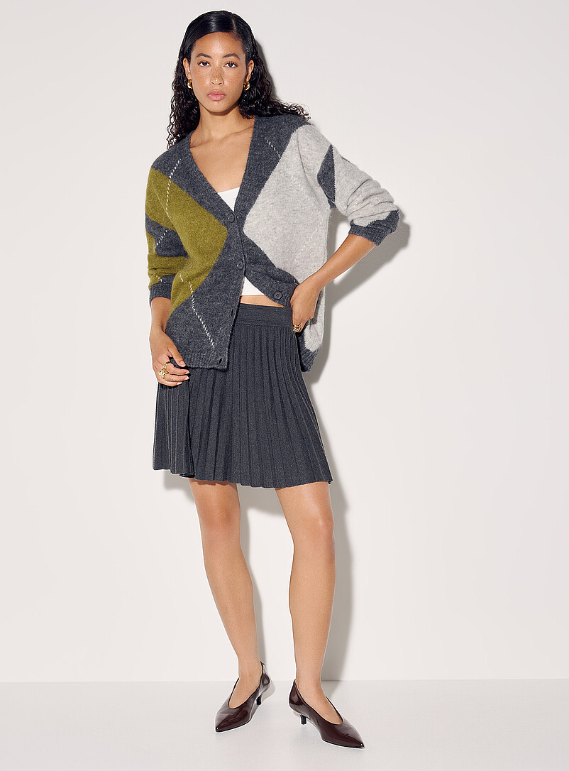 Retro argyle alpaca wool cardigan | Icône | Stripes & Patterns