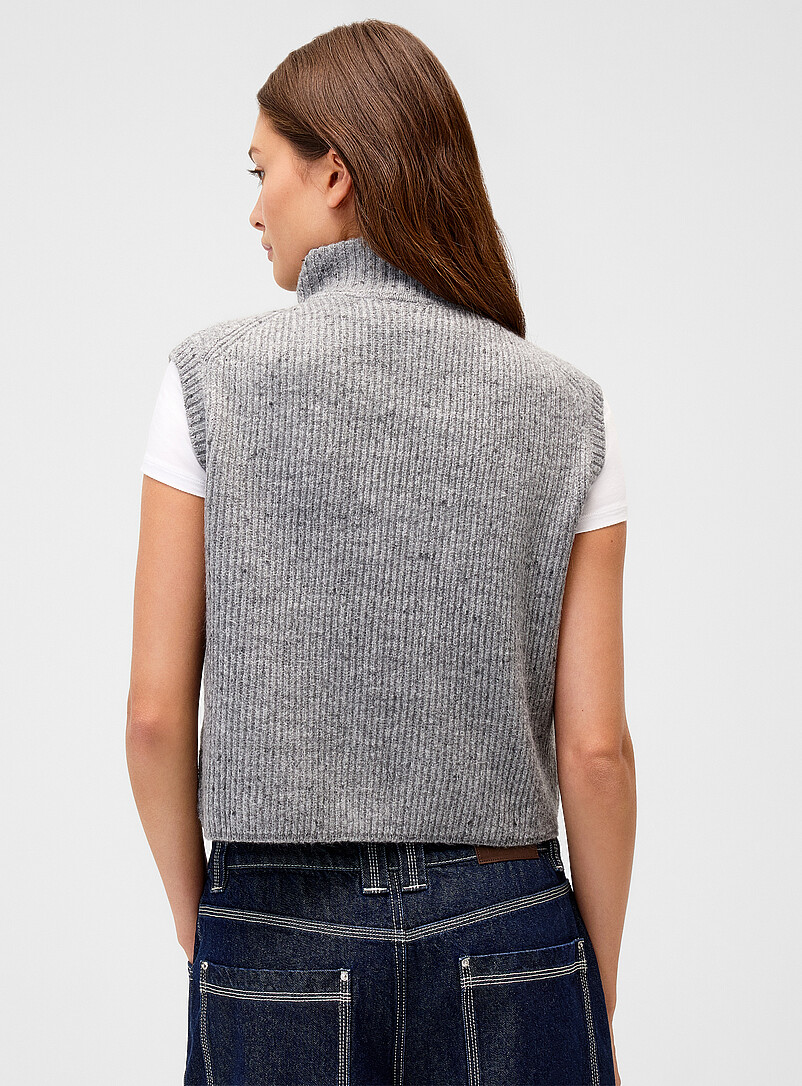 Zipped collar boxy-fit sweater vest | Twik | Sweater Vests & Camis