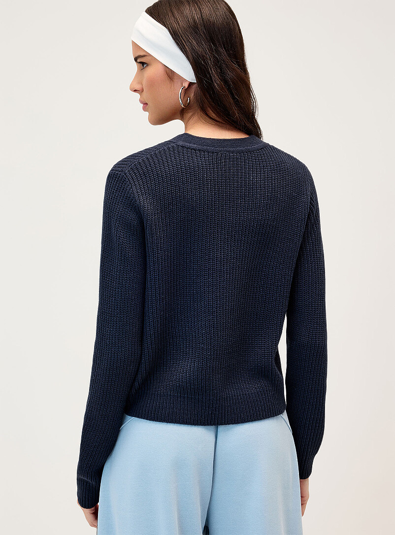 Twik Black Big button shaker-rib cardigan for women
