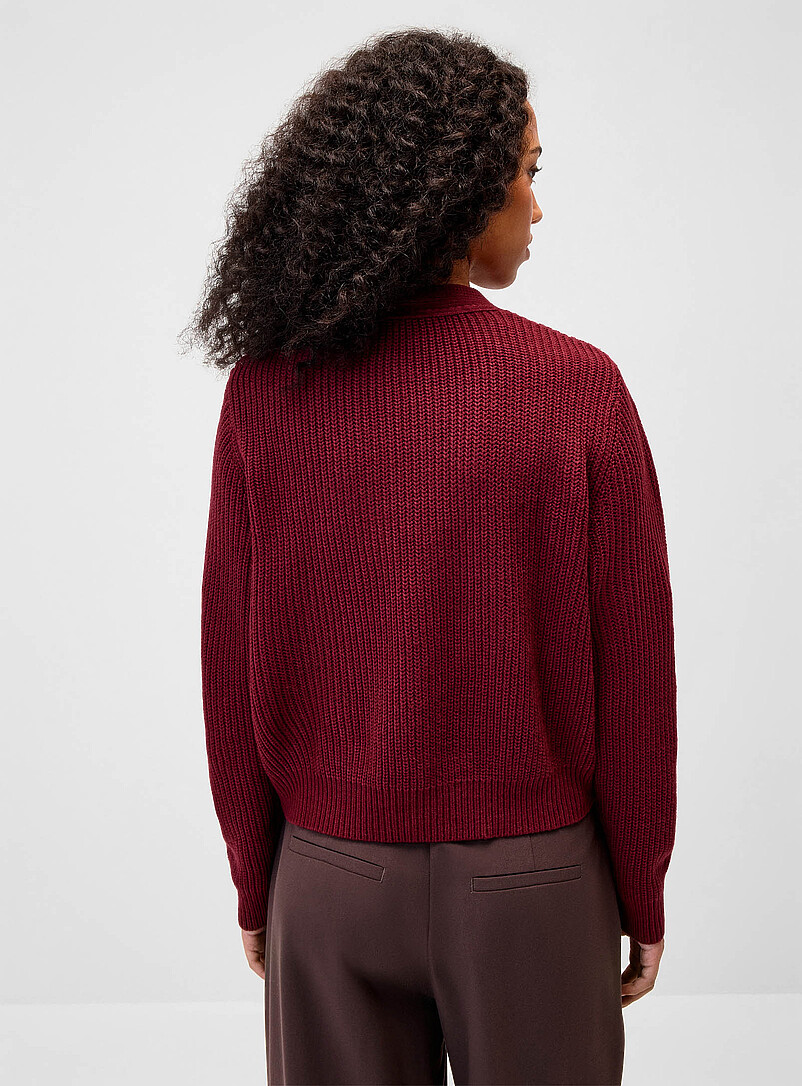 Twik Black Big button shaker-rib cardigan for women