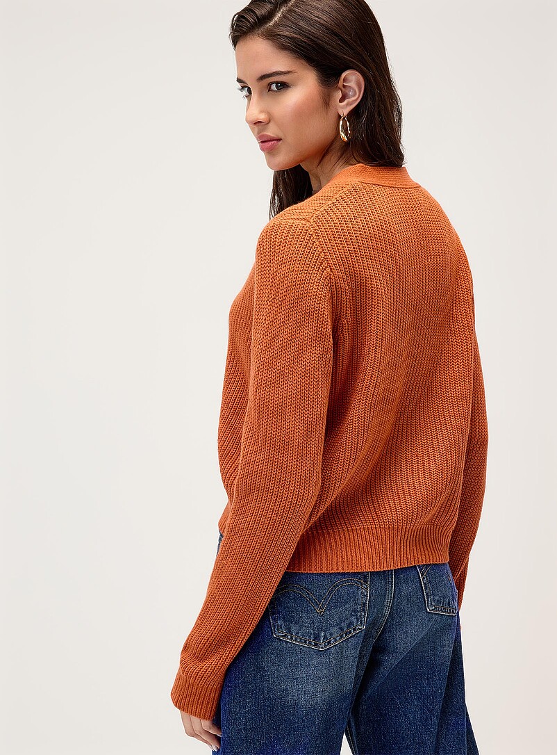 Twik Black Big button shaker-rib cardigan for women