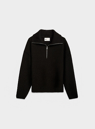 Le 31 Black Responsible wool zipped-neck sweater <b>Le 31 Studio capsule</b> for men