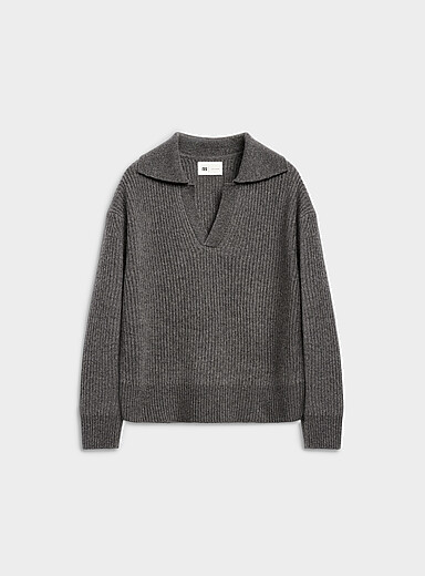 Pure merino wool Johnny collar sweater <b>Le 31 Studio capsule</b>