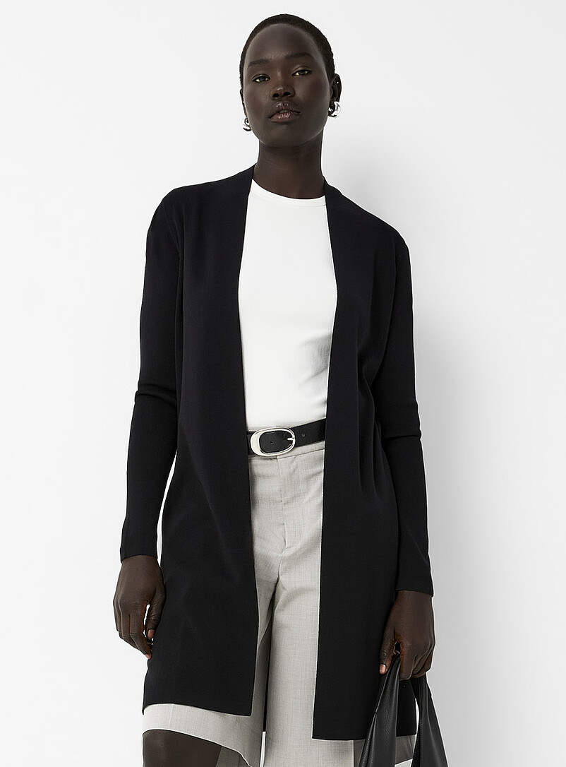 Elongated open cardigan product image (primary)
