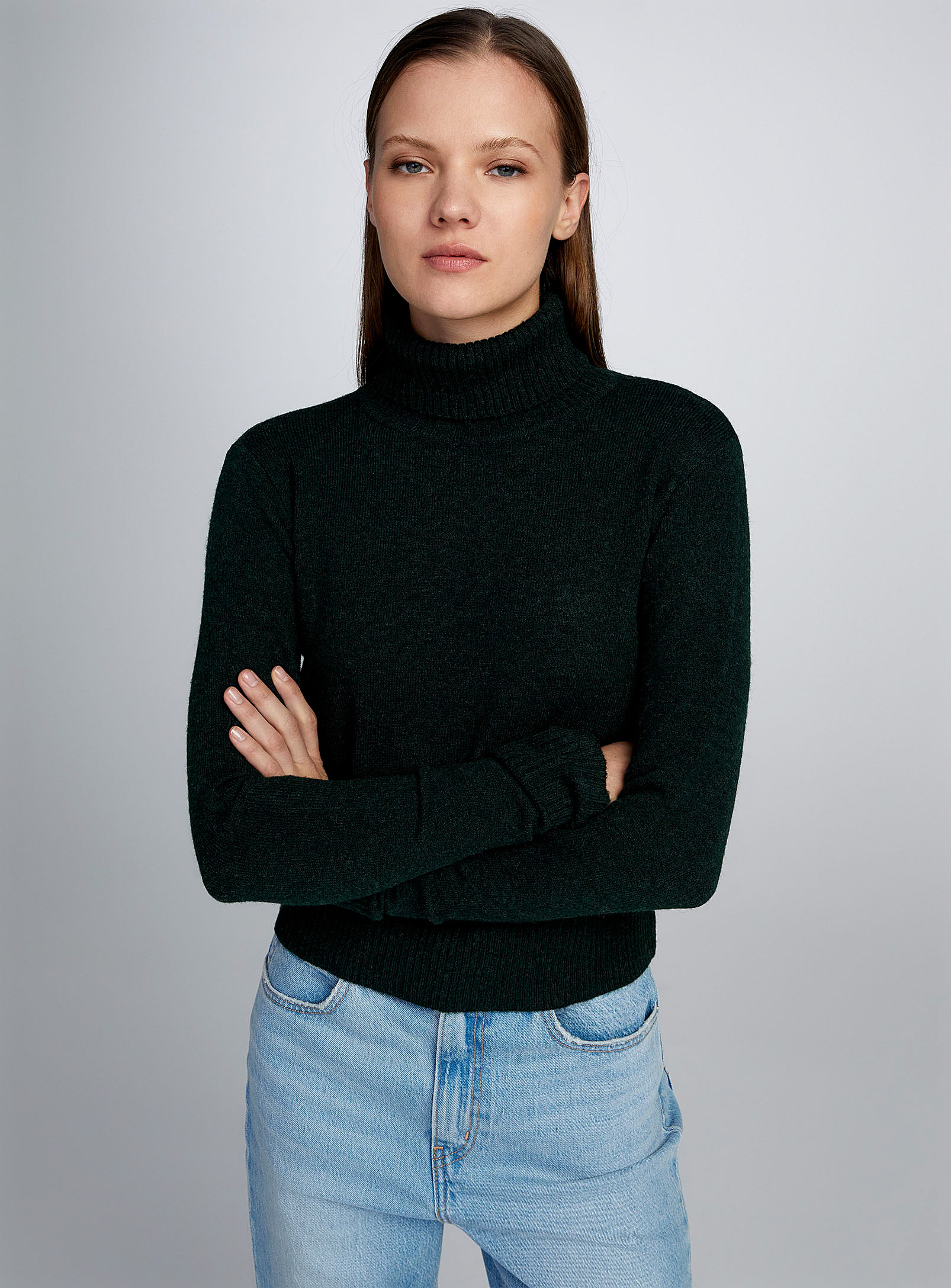 Twik - Women's Plain turtleneck sweater