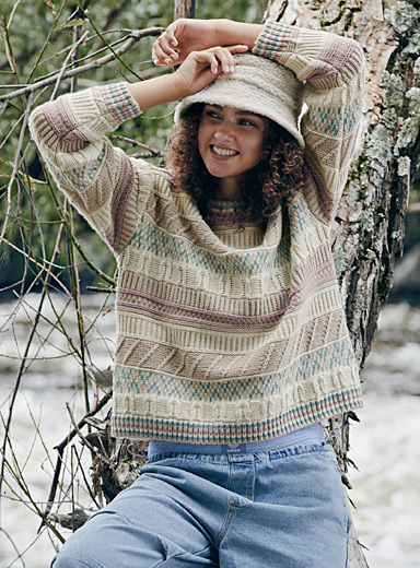 Cute pattern plush sweater, Twik, Stripes & Patterns