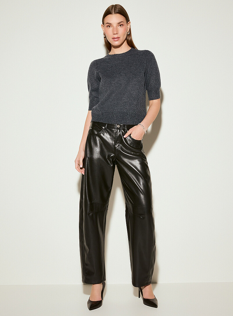 Short puff-sleeve sweater product image (primary)