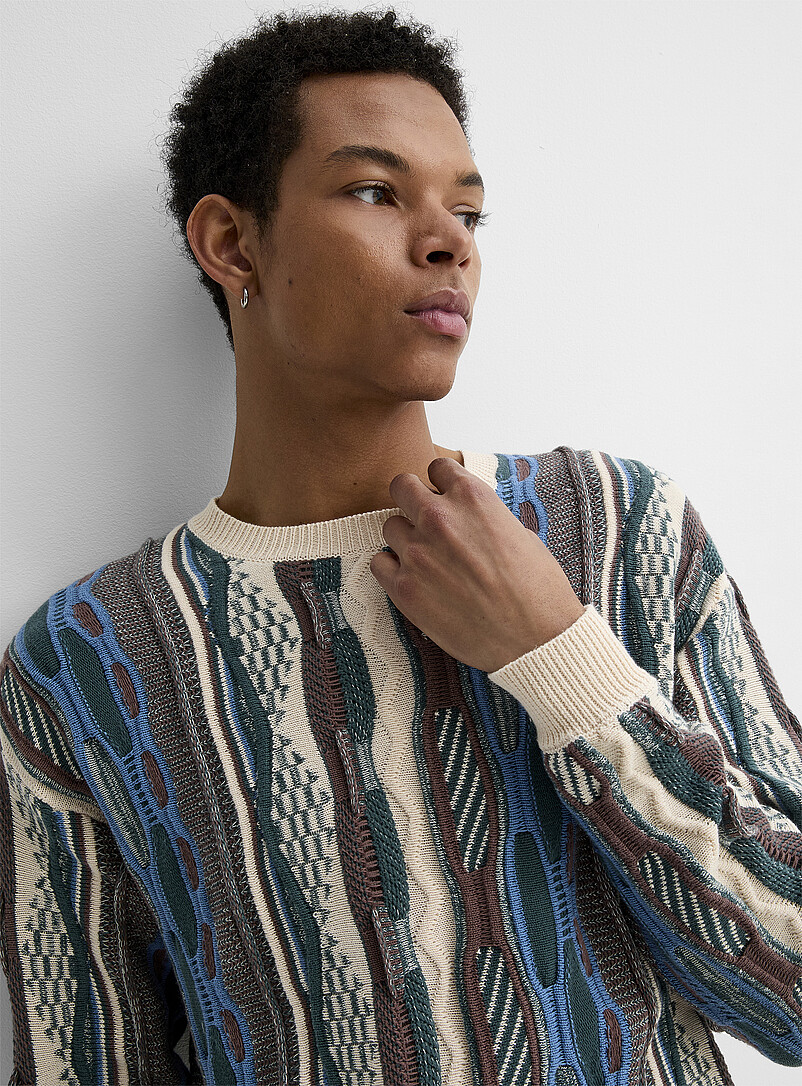 Oversized mixed-knit sweater product image 2