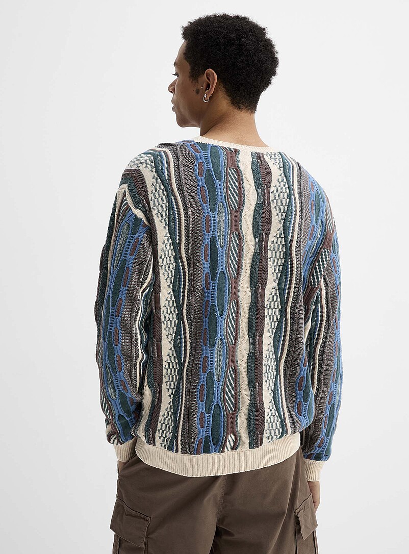 Oversized mixed-knit sweater product image 3