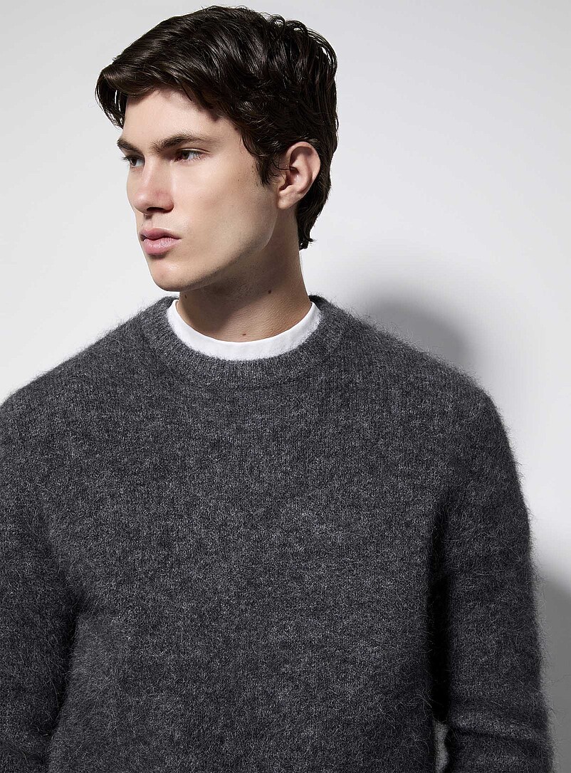 Fuzzy alpaca wool knit sweater product image 2