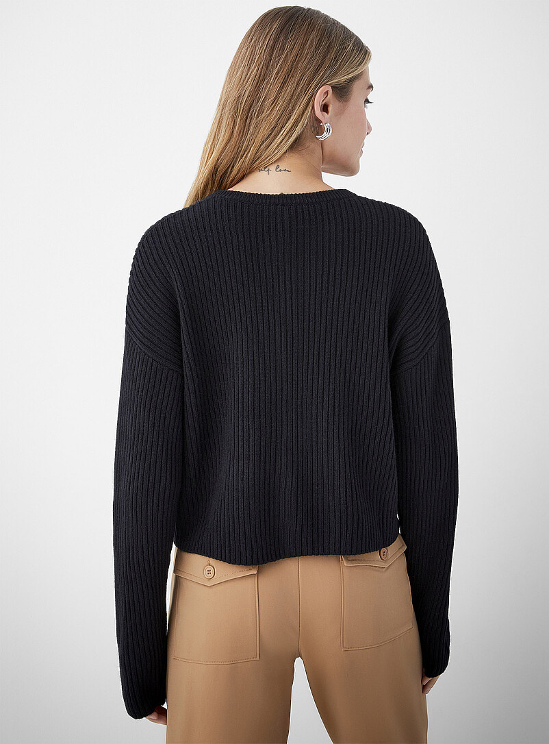 Touch of wool ribbed boxy-fit cardigan product image 2