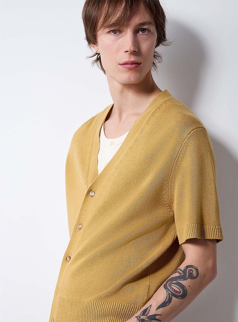 Linen knit short-sleeve cardigan product image 2