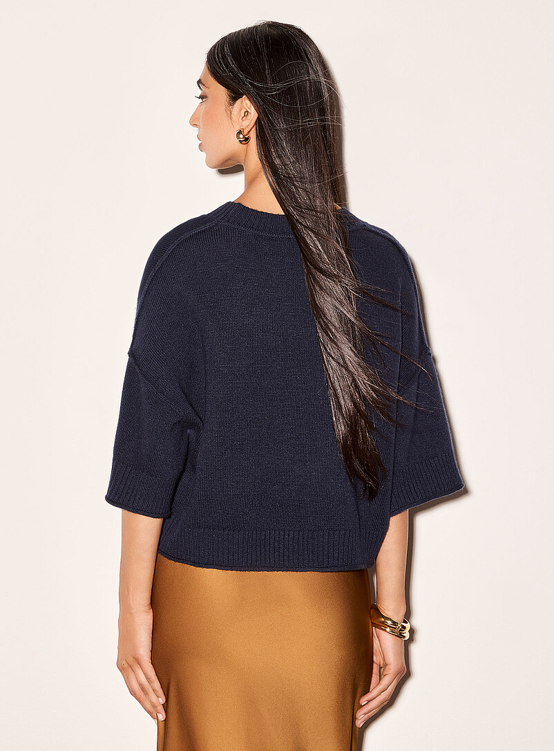 Touch of wool rolled edges boxy sweater product image 3