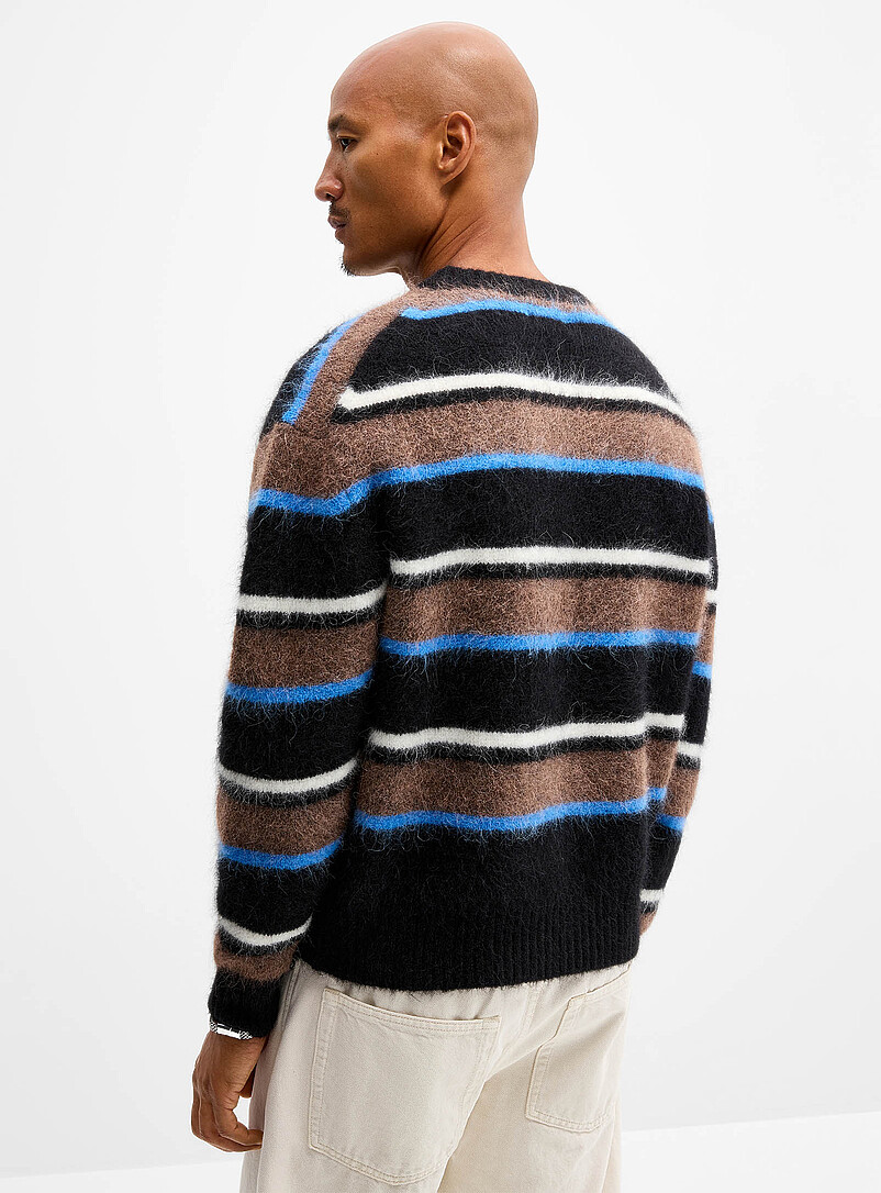 Striped fuzzy knit sweater product image 3