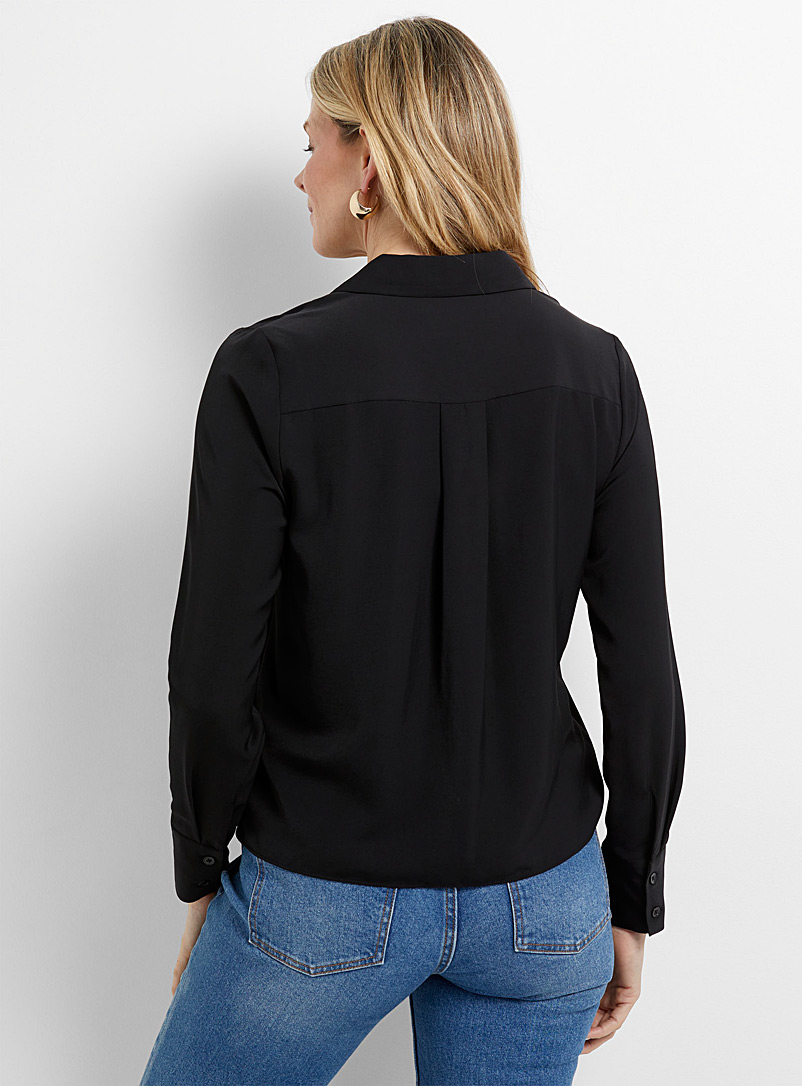 Contemporaine Grey Fluid notched-collar shirt for women