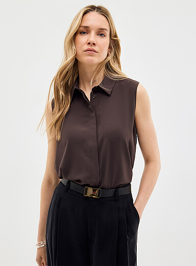 Shirt collar silky cami